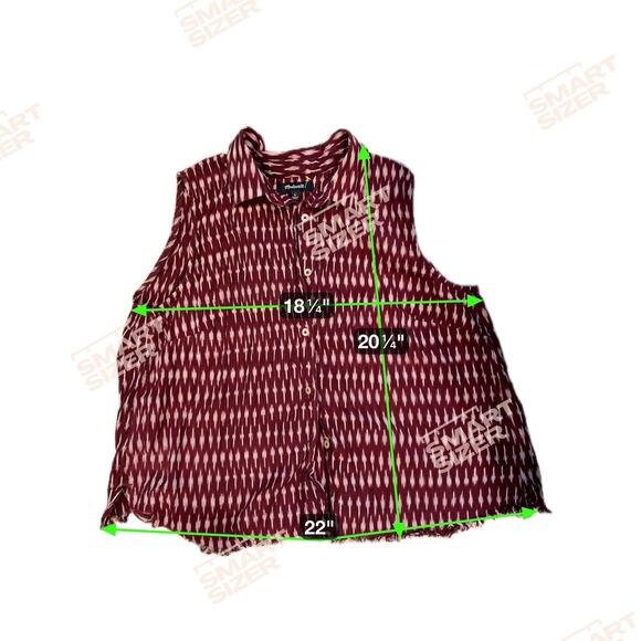 6 for $20 MADEWELL Maroon red cotton sleeveless frayed hem top S - Picture 7 of 7